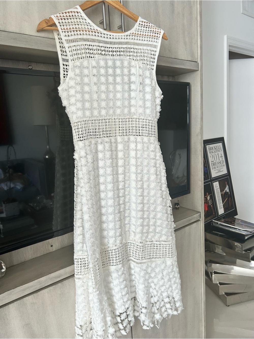 Style Mafia - White Textured Crochet lace Dress S - Picture 9 of 13